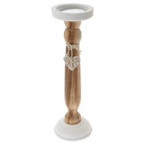 WOODEN CANDLE HOLDER D10X33 CM