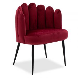Кресло Avery с кадифена материя в тъмночервен цвят 68x60x87cm