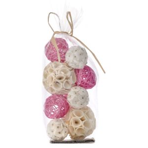 Декоративни ратанови топки X10 розови
