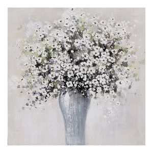 Картина натюрморт бели цветчета 80x80x2.8cm
