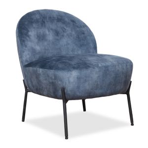Кресло Poet със синя плюшена дамаска 54,5x65,5x66cm
