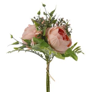 Букет изкуствен розов божур 30 см