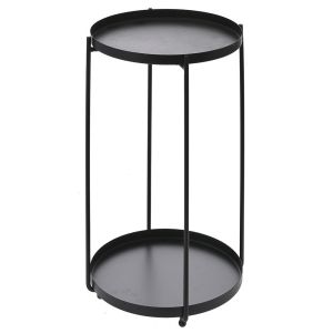 BLACK METAL FLOWER STAND D 27X46 CM IN TWO LEVELS