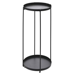 BLACK METAL FLOWER STAND D 27X58 CM IN TWO LEVELS