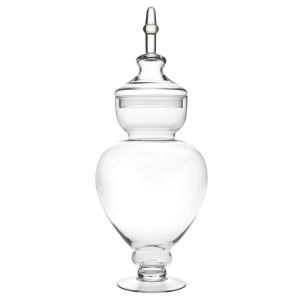 GLASS CANDY JAR WITH LID D24X60CM