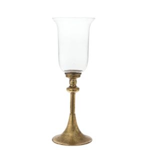 Златен метален свещник с чашка 15χ15χ44,5cm