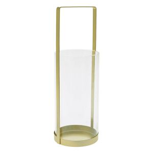 GOLD METAL CANDLEHOLDER D 8X23 CM WITH GLASS
