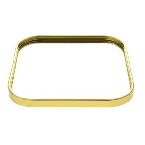 GOLD METAL TRAY 20X20 CM WITH MIRROR TOP