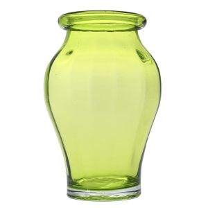 GREEN GLASS VASE D 15X23 CM