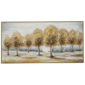 OIL PAINTING OF TREES 142X72 CM WITH GOLDEN FRAME