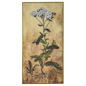 OIL PAINTING ON TOP OF PRINTED CANVAS OF PLANT 72X142 CM WITH GOLDEN FRAME