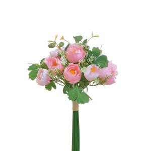 Букет изкуствени цветя светло розово y36