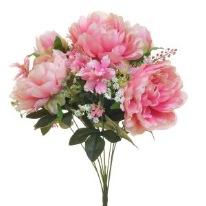 Букет изкуствени цветя розов y48