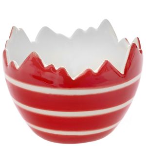 Великденска керамична купа червена 13x9 см