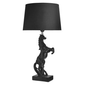RESIN TABLE LAMP HORSE BLACK Φ36X69