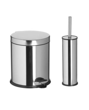Комплект кошче и четка за тоалетна от неръждаема стомана 5 lt 26x21x26 / φ9χ37