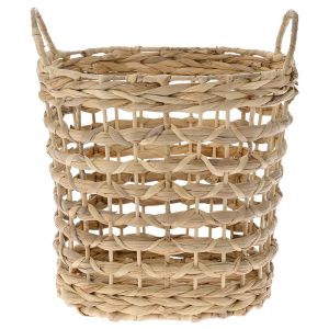 WATER HYACINTH GRASS BASKET 33X23X36 CM NATURAL COLOR