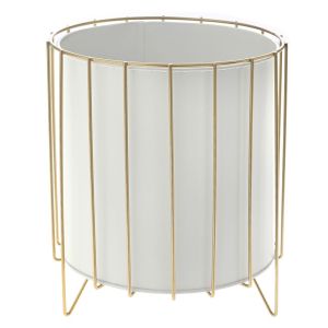 WHITE METAL PLANTER IN GOLD STAND D 21X24 CM