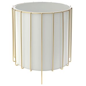 WHITE METAL PLANTER IN GOLD STAND D 24X28 CM