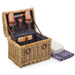 WILLOW PICNIC BASKET WITH ACCESSORIES AND TOOLS 25Χ16.5Χ35CM