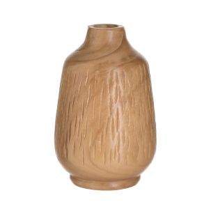 Дървена ваза бежова φ10х22