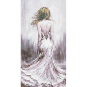 Картина жена с бяла рокля 140x70x3.8cm