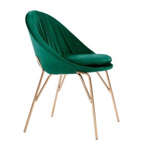 Стол KELSEY HM8684.03 зелен със златни крака