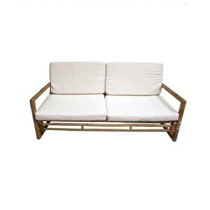 Бамбуков диван с възглавница натурал/бял 150x75x70