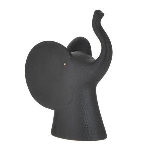 Фигура черен слон керамика 15x10x21