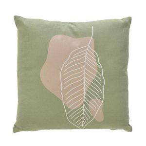 Декоративна памучна възглавница цвят зелен/сьомга 40X40