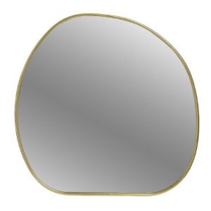 Стенно огледало със златиста метална рамка 70X2X70