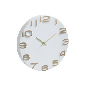 Стенен часовник бял/златен  35X5X35