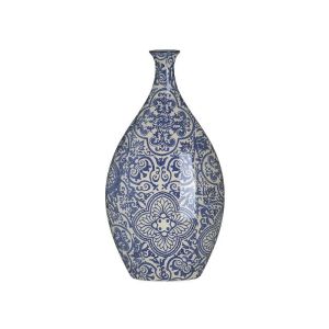 Порцеланова ваза синя/бежова 16x9x31