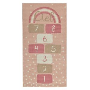 PP/FABRIC RUG FOR KIDS PINK/GOLDEN 80X152