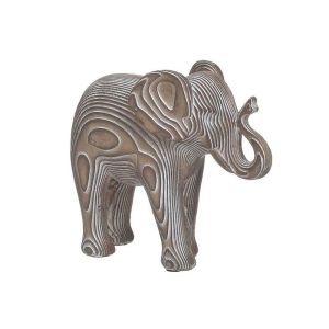 Фигура слон бежово/антично бяло 16x7x13