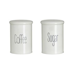Метални буркани за кафе/захар сет 2бр Φ10X14
