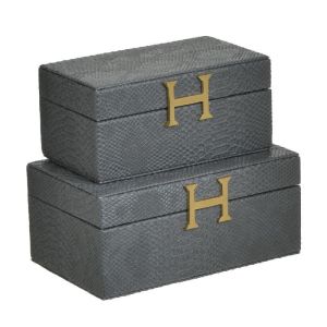 Комплект кутии за бижута сиво/златно 25x16x11