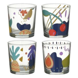 S/6 WATER GLASS MIXED DESIGNS 380CC Φ8X9