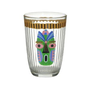 S/6 WATER GLASS WITH DESIGNS 390CC Φ9X12