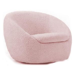 Кресло розово кадифе с метални крака φ80х70