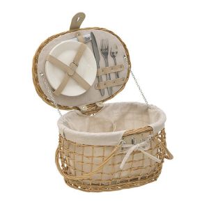 WILLOW PICNIC BASKET FOR 2 NATURAL 38X27X22