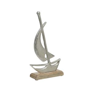 Настолна декоративна фигура метал/алуминий лодка 15X5X27