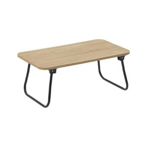WOODEN/METAL SIDE LAPTOP TABLE NATURAL/BLACK 53X30X22