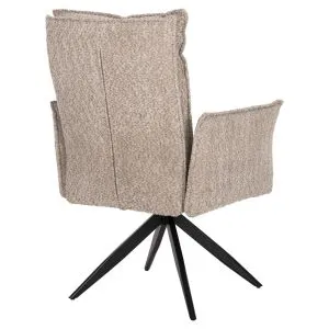 Трапезно кресло Zorin бежова дамаска-черна метална база 64x66x94,5hcm Hm9846,07