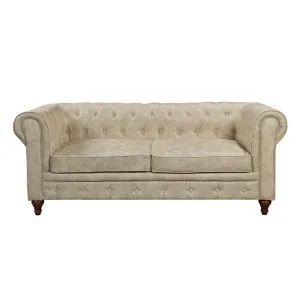 Триместен диван Chesterfield бежова дамаска 190x82x77cм ε942,31