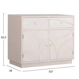 Бюфет серия Santorini Hm18046 мдф бял цвят-2 чекмеджета и 2 врати 107x38x82.5hсм
