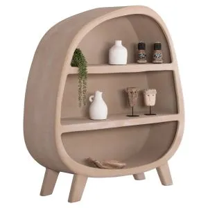 Извита етажерка Santorini Hm18060.02 Mdf в бежово 120x38x133hcм