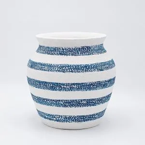 Flowerpot, blue-white, 22x22x22cm