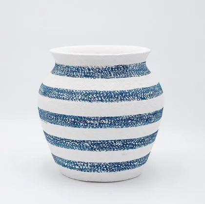 Flowerpot, blue-white, 22x22x22cm