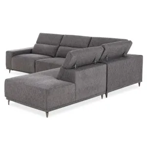 Right corner 5-seater sofa with adjustable headboard Lunaris SM3316.01R gray fabric 307X267X94V